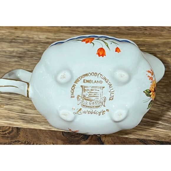 Enoch Wedgwood Tunstall Lowestoft Floral Creamer & Sugar England Vintage - Picture 5 of 9